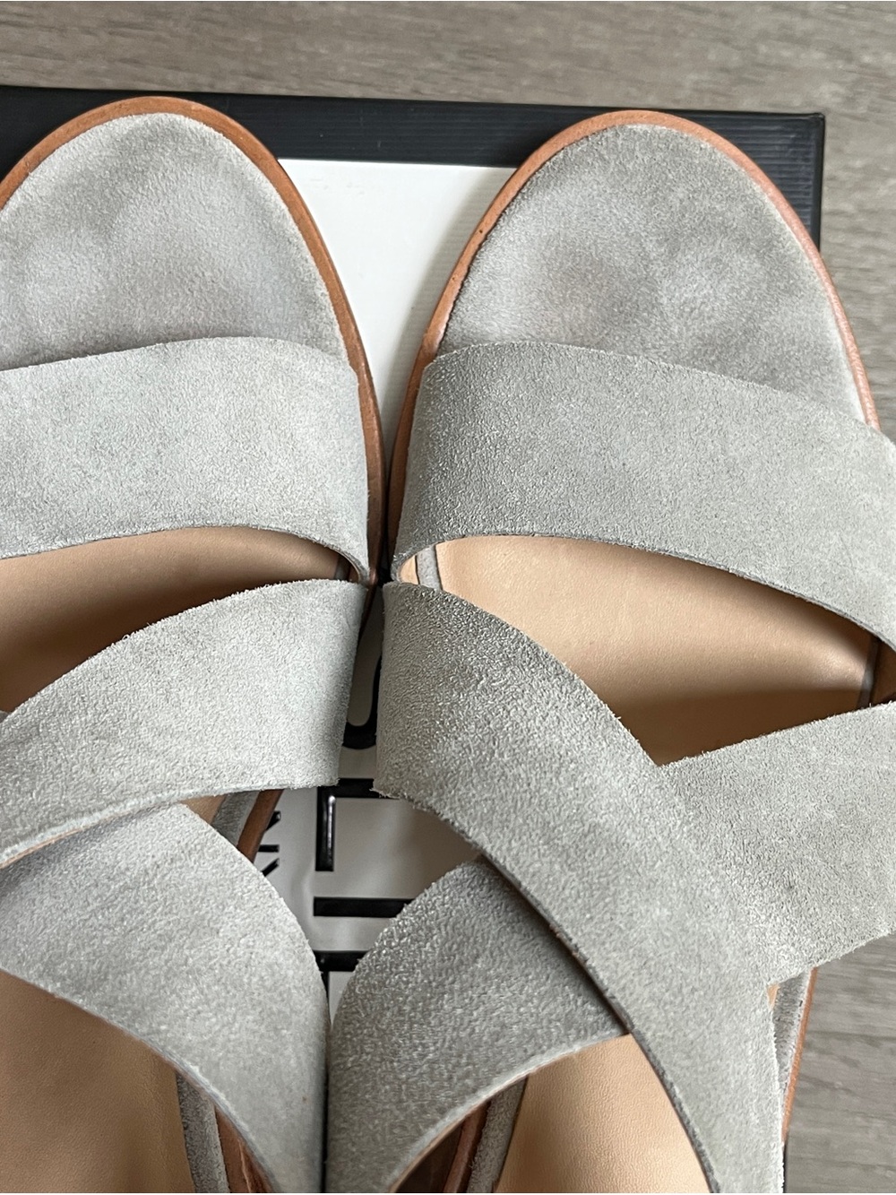 Rag & Bone Gray Suede Crisscross Ankle Strap Sandals - Women - Picture 10 of 11